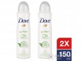 DOVE Go Fresh Cucumber & Green tea női izzadásgátló dezodor, 2x150 ml