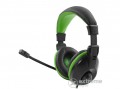 Esperanza Albatros gamer sztereó mikrofonos fejhallgató, fekete/zöld