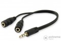 EQUIP 147941 audio 3,5mm jack elosztó kábel, fekete, 13cm