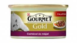 Gourmet Gold Szószban Csirke+Szív+Máj 85G Eledel Macskának
