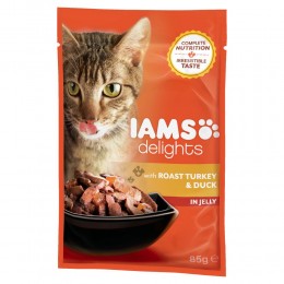 Iams Cat Delights Sült Pulykahús És Kacsahús Aszpikban 85gr