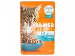 Iams Delights Kitten Csirke Falatkák Ízletes Szószban 85g