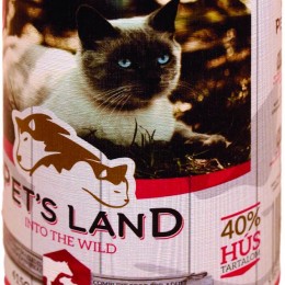 Pet&#039;s Land Pet s Land Cat Konzerv Marhamáj-Bárányhús almával 415g