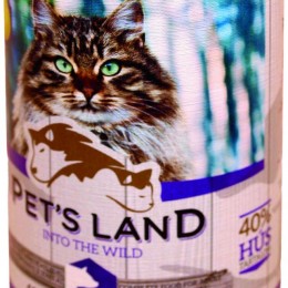 Pet&#039;s Land Pet s Land Cat Konzerv Sertés-Hal körtével 415g