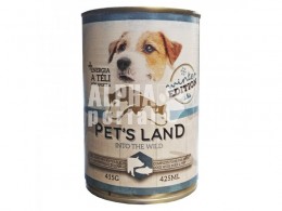 Pet's Land Pet s Land Dog Konzerv Sertés-Hal Sport 415g