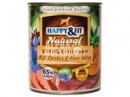 Happy&amp;Fit Natural Ente&amp;Schinken mit Kürbis&amp;Aloe Vera 800g