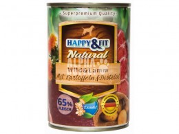 Happy&amp;Fit Natural Wild&amp;Lamm mit Kartoffeln&amp;Distelöl 400g