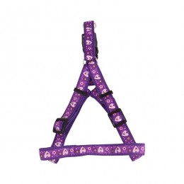 Lila alapon mintás textil hám "L" méret, 2.5cm x 50-70cm