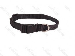 Fekete egyszínű textil nyakörv, Sz1.0*H20-30cm