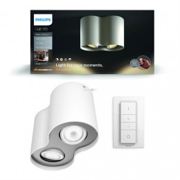 Philips 56332/31/P7 Pillar Hue Spot fehér 2xGU10 + 5,5W GU10 Hue White Ambiance 2200-6500K