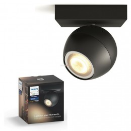 Philips 50471/30/P8 Buckram Hue spot , fekete 1xGU10 + 5,5W GU10 Hue White Ambiance 2200-6500K