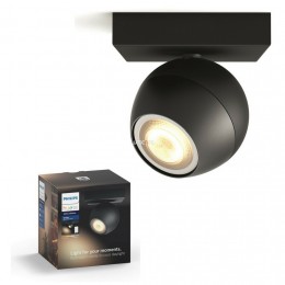 Philips 50471/30/P7 Buckram Hue spot , fekete 1xGU10 + 5,5W GU10 Hue White Ambiance 2200-6500K