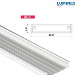 LED Alumínium Profil Széles [SOLIS] Fehér 2 méter
