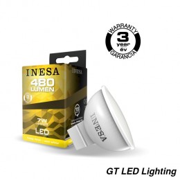 INESA Led izzó MR16 7W 38° LED spot izzó 6500K G3 480lm