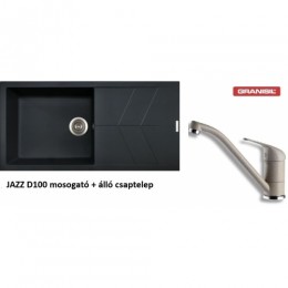 Granisil Vivaldi D100 XL gránit mosogatótálca + álló csaptelep JAZZ D-100 1C 1E 1000x500 mm --