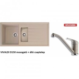 GRANISIL gránit mosogatótálca VIVALDI D-150 1 1/2C 1E+álló csaptelep --