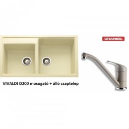 GRANISIL gránit mosogatótálca VIVALDI D-200 2C +álló csaptelep --