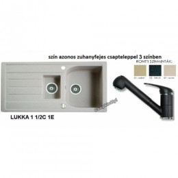 MARMORIN LUKKA 1 1/2C 1E gránit mosogatótálca rontti+kihúzhatófejes csaptelep --