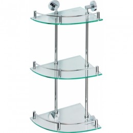 Sapho OMEGA ECONOMY Sarok üvegpolc, tripla 26x26x65 cm, króm 104202152