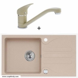 Alveus Galapagos gránit mosogatótálca + álló csaptelep Beige--