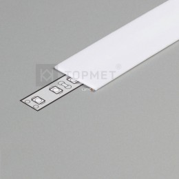 Topmet &quot;E&quot; fedél LED profilhoz, opál , 2méter/szál