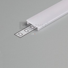 Topmet &quot;F&quot; klikk fedél LED profilhoz, opál, profilra pattintható, 2méter/szál