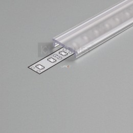 Topmet &quot;F&quot; klikk fedél LED profilhoz, víztiszta, profilra pattintható, 2méter/szál