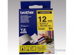 Brother 12 mm-es szalag sárga alap/fekete betű