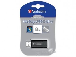 Verbatim PinStripe 8GB USB 2.0 pendrive, fekete (49062)