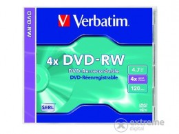 Verbatim DVD-RW 4,7 GB, 4x, újraírható, normál tokban