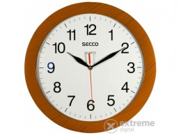 SECCO "Sweep Second" 32 cm-es falióra, fa hatású keret