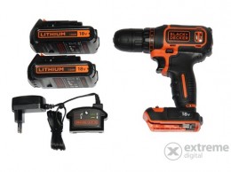 BLACKANDDECKER Black & Decker BDCDC18B akkus fúró/csavarozó, 2 akku (18 V, 1,5 Ah)