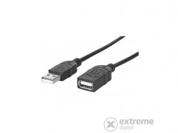 Manhattan 338653 Hi-Speed USB hosszabbító kábel apa/anya, 1,8m, fekete