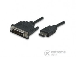 Manhattan 372510 HDMI kábel HDMI Apa/ DVI-D, 3m, fekete