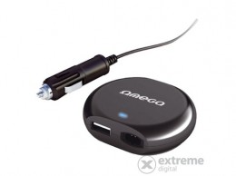 OMEGA OZU90O univerzális DC mini autós notebook adapter, USB porttal