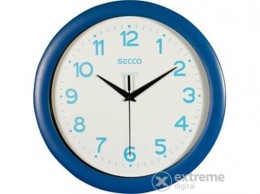 SECCO "Sweep second" 30cm-es falióra, kék keretes kék számokkal