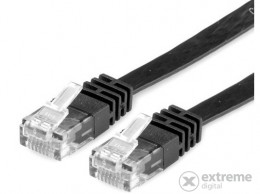 ROLINE UTP CAT6 lapos kivitel patch kábel, fekete (2m)