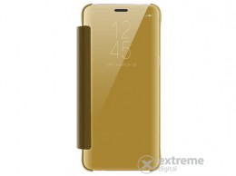 GIGAPACK Smart View Cover álló bőr tok Samsung Galaxy S9 (SM-G960) készülékhez, arany
