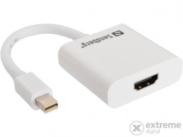 SANDBERG Mini DisplayPort 1.2 apa/HDMI 2.0 4K60 anya átalakító, fehér