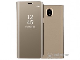 GIGAPACK Smart View Cover álló bőr tok Samsung Galaxy J5 (2017) SM-J530 EU készülékhez, arany