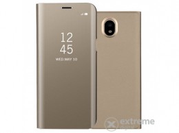 GIGAPACK Smart View Cover álló bőr tok Samsung Galaxy J3 (2017) SM-J330 EU készülékhez, arany