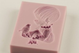 Kisfiú madárral szilikon fondant forma
