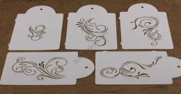 5 -féle íves és pöttyös mintás tortastencil