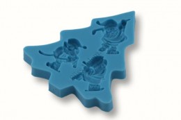 Korcsolyázó mikulások szilikon fondant forma
