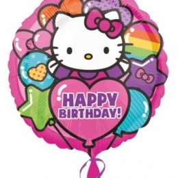Hello Kitty fólia lufi Happy Birthday 43cm