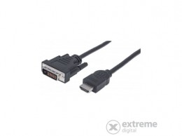 Manhattan 372503 HDMI kábel HDMI Apa/ DVI-D 24+1 Apa, Dual Link, 1.8m fekete