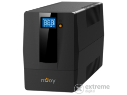 NJOY Horus Plus 800 tápegység (2 Schuko kimenet, line-interaktív, RJ11 védelem, USB, szoftver, LCD kijelző, fekete)