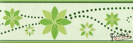 V.zöld alapú virág mintás bordűr