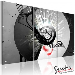 ArtGeist sp. z o o. Kép - Metal circle &amp; red feathers