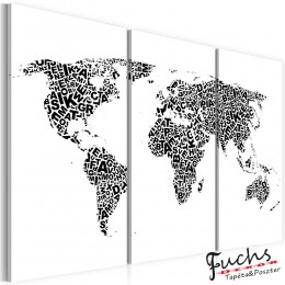 ArtGeist sp. z o o. Kép - The World térkép - ábécé - triptych
